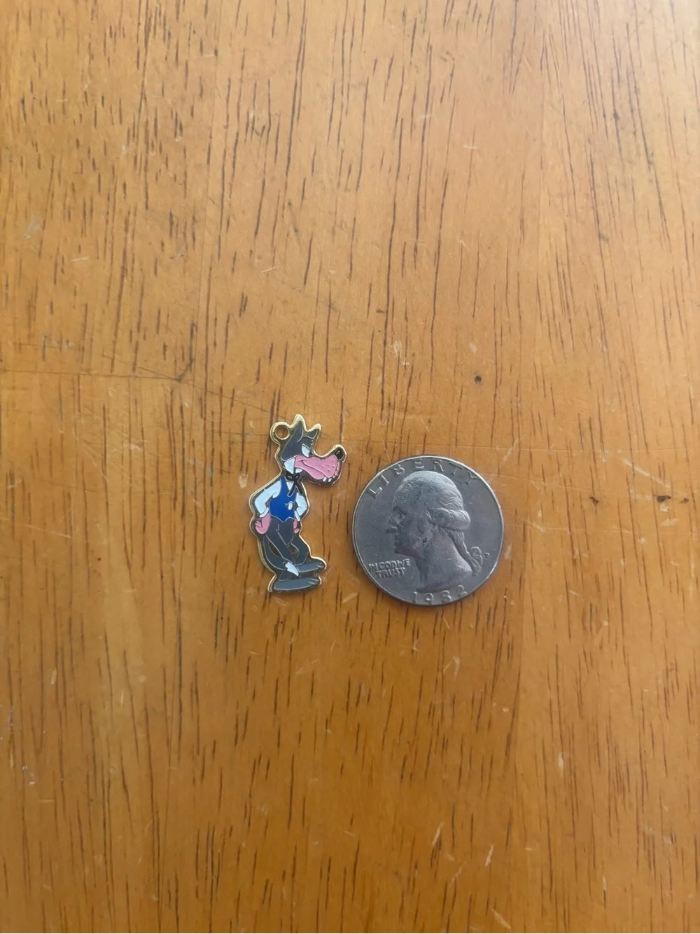 Vintage Little Red Riding Hood & Big Bad Wolf Enamel Charms F.R.A.